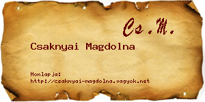 Csaknyai Magdolna névjegykártya