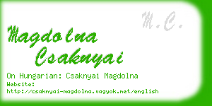 magdolna csaknyai business card